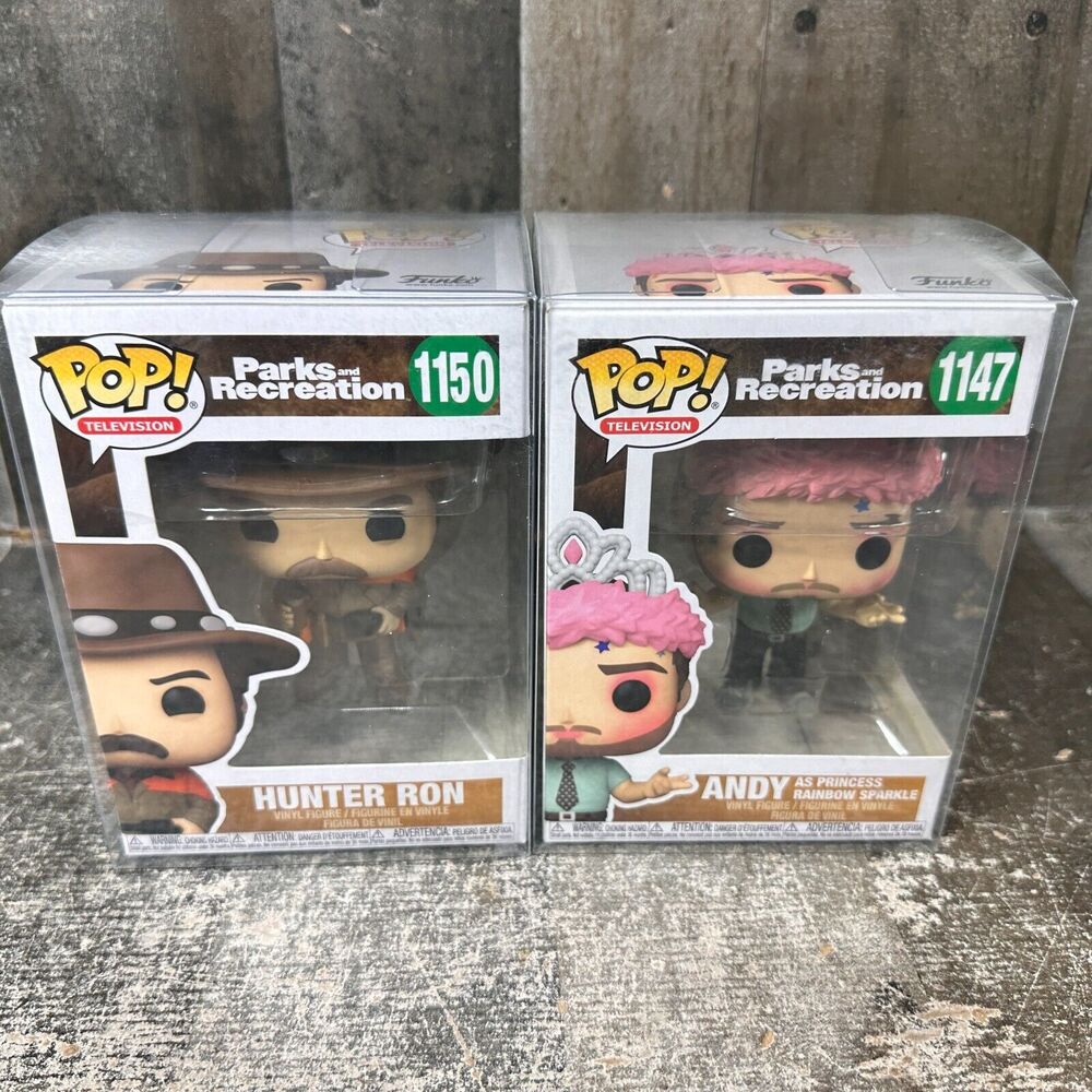 Funko Pop! Parks and Recreation #1150 Hunter Ron Vinyl Figure& 1147‎ Andy